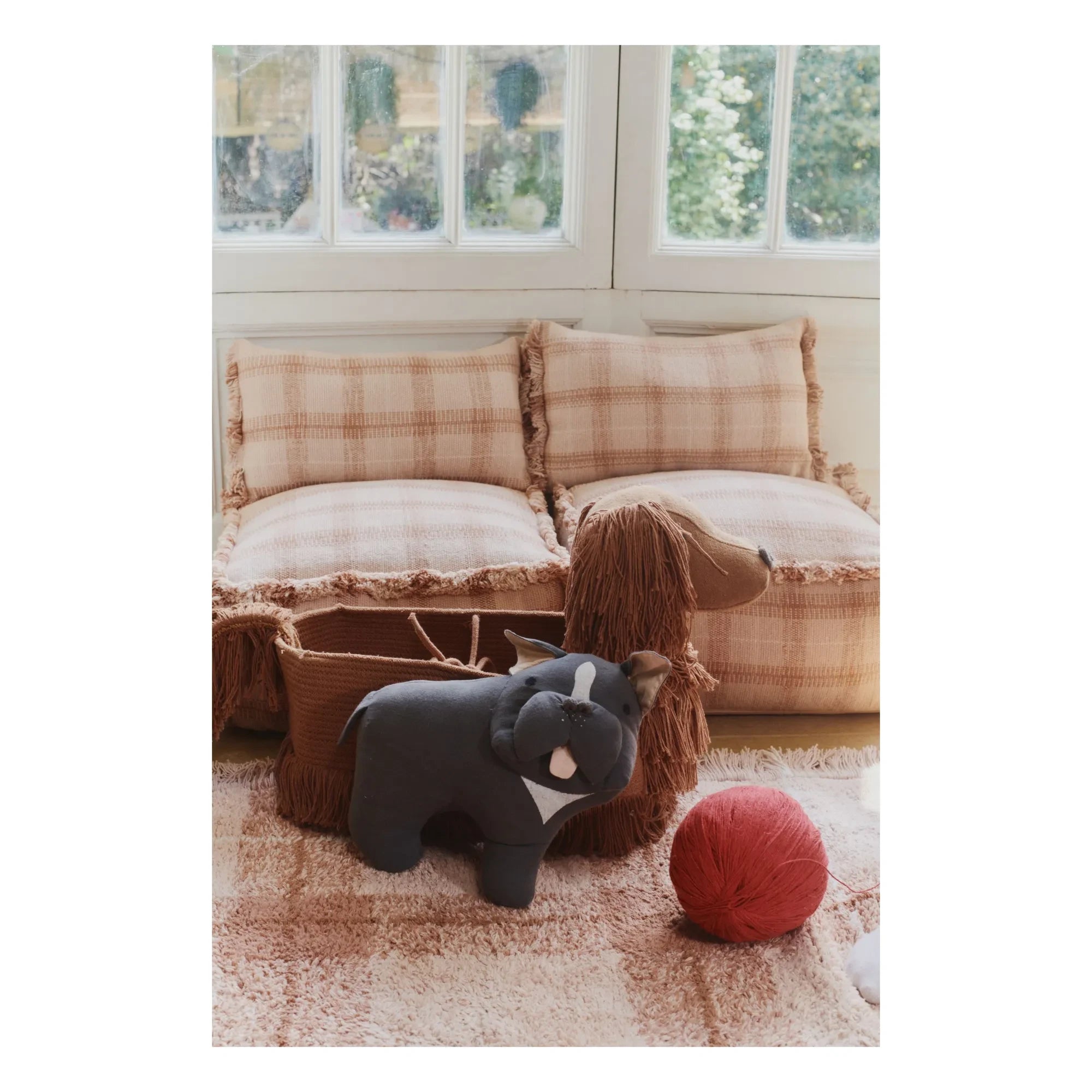 Lorena Canals - Tartan Puf | Toz Pembe