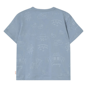 Tinycottons - Tiny Swans Organic Cotton T-shirt | Gray Blue