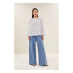By Bar - Nyka Oase Cotton Blouse | Blue