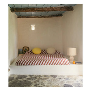 The Socialite Family - Striped cotton Monastico bed cover | Brick red