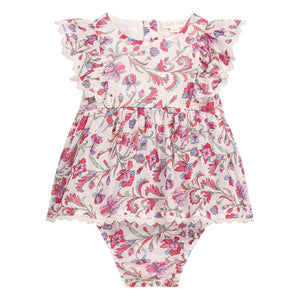 Louise Misha - Lena Fleurie Organic Cotton Romper Dress | Cream