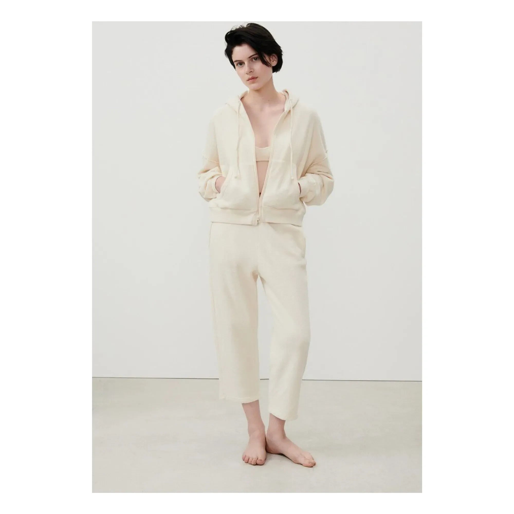 American Vintage - Bobypark Organic Cotton Zip-up Sweatshirt | Off-White