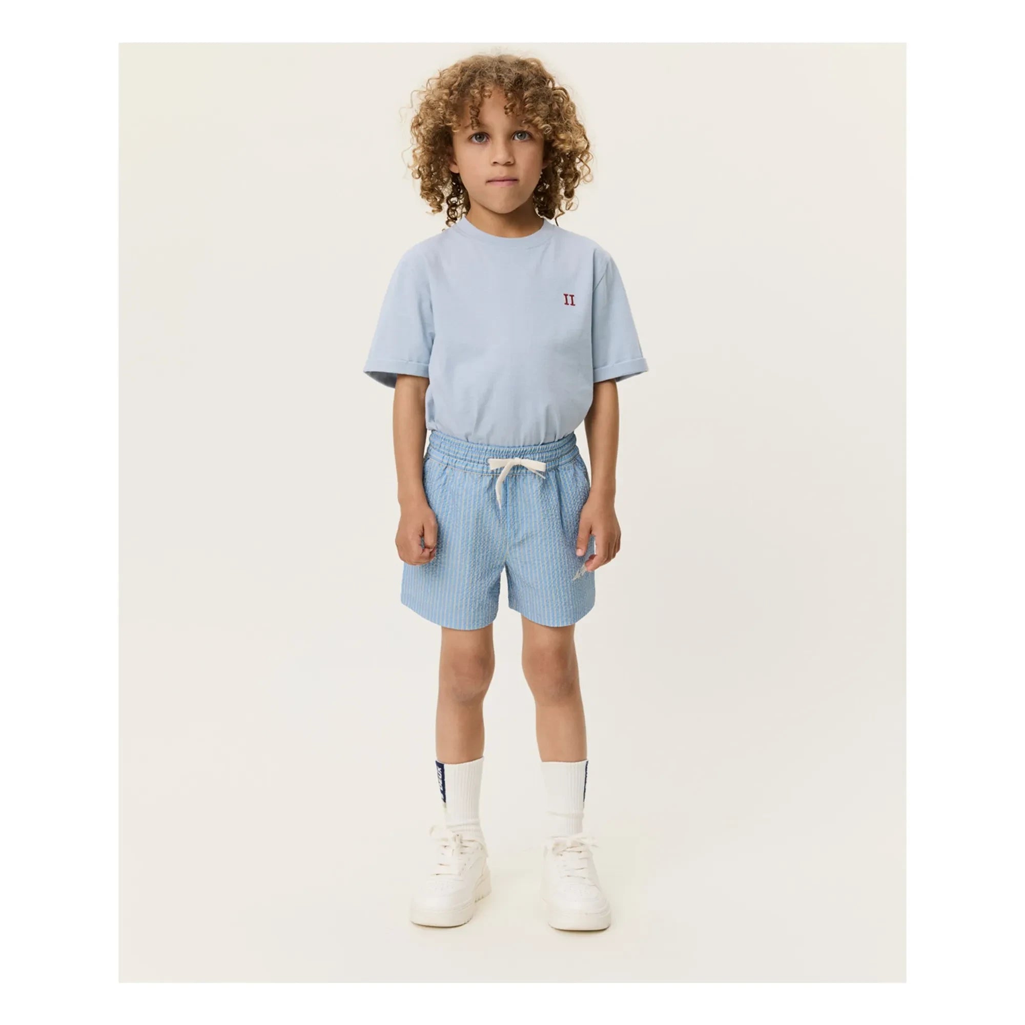 Les Deux - Stan Striped Swim Shorts | Light Blue