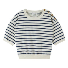 Emile et Ida - Sailor Striped Organic Cotton Sweatshirt | Navy Blue