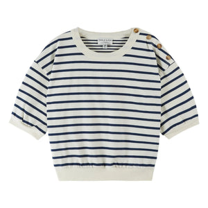 Emile et Ida - Sailor Striped Organic Cotton Sweatshirt | Navy Blue
