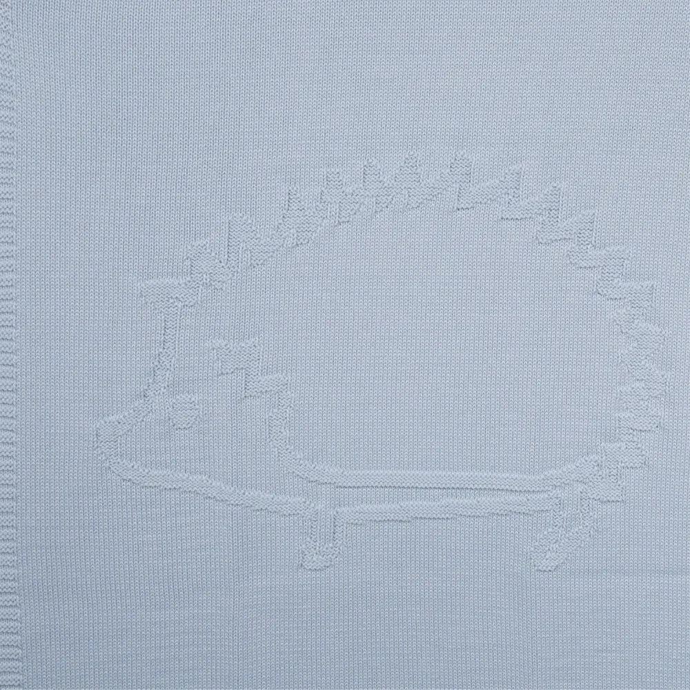 Tartine et Chocolat - Wool and Acrylic Hedgehog Check 75x100 cm | Light Blue