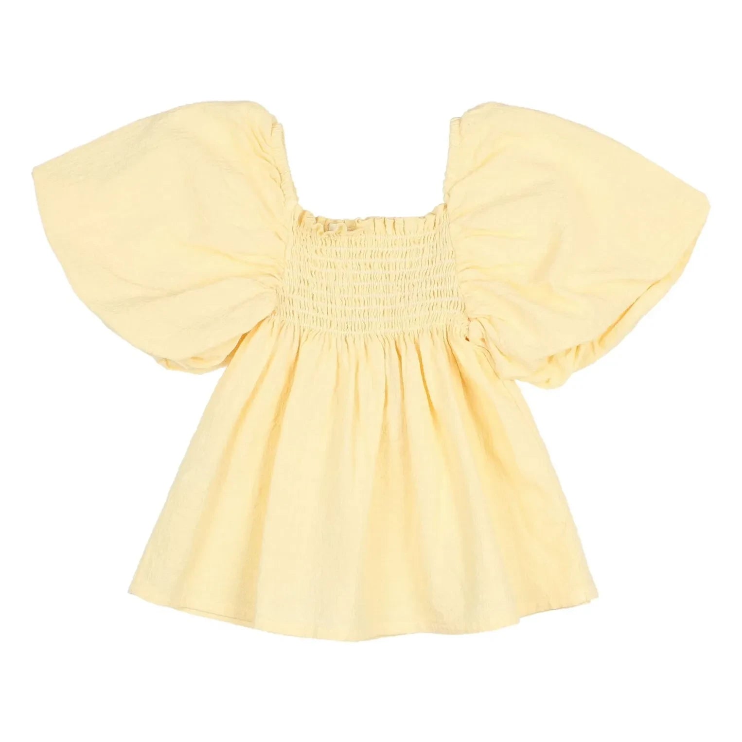Búho - Organic Cotton Balloon Sleeve Blouse | Yellow
