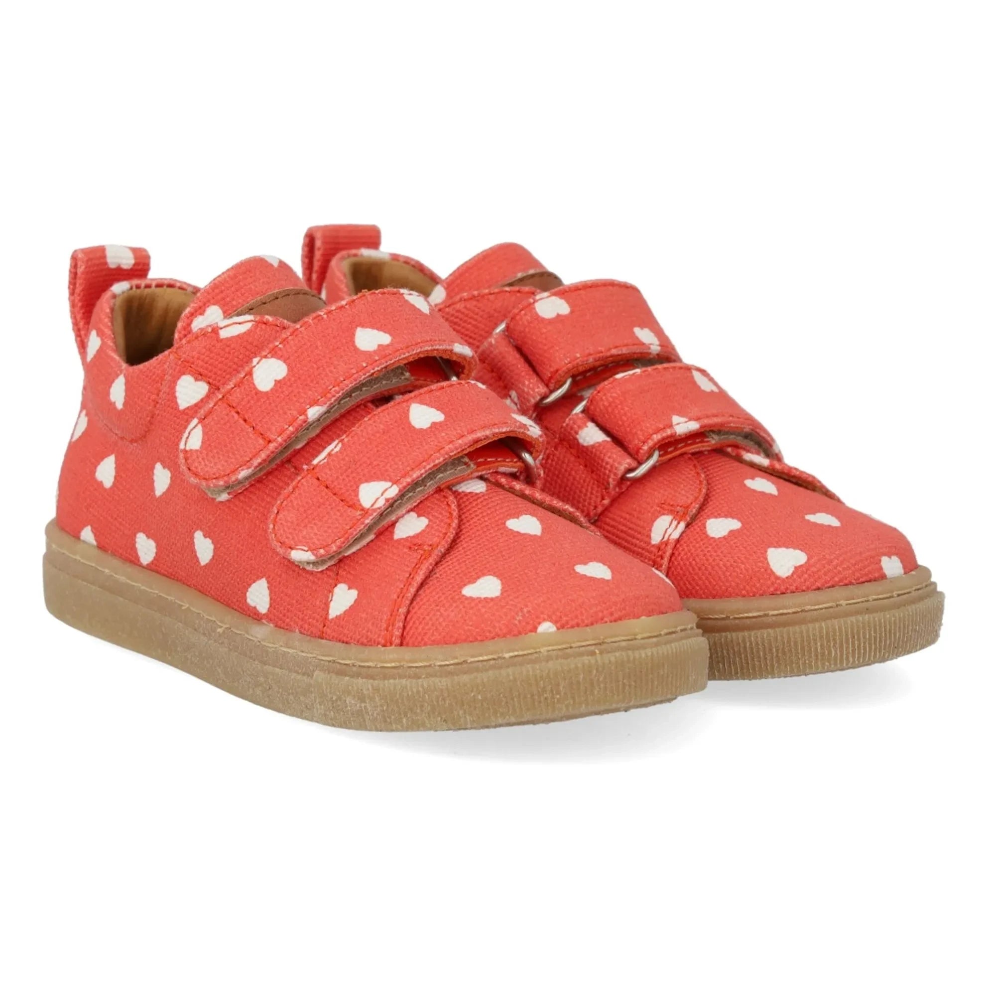 Angulus - Mini Hearts Double Scratch Sneakers | Red