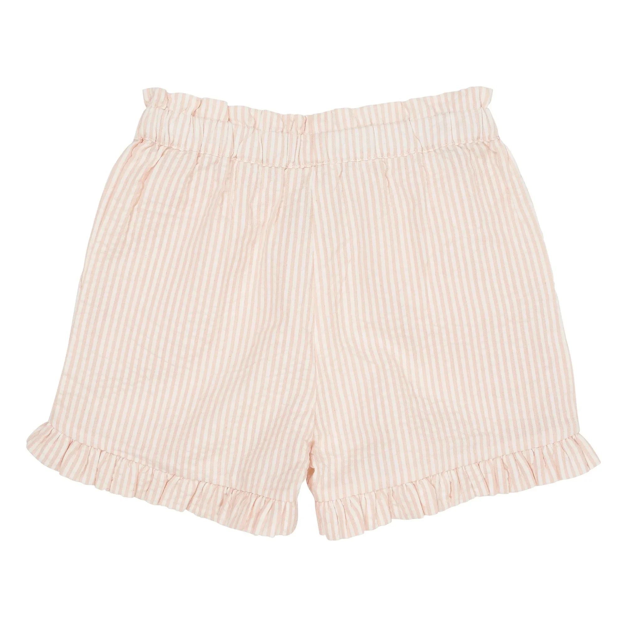 Copenhagen Colors - Girls' Striped Organic Cotton Shorts | Lychee Pink