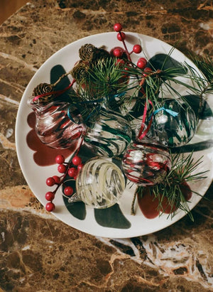 Broste Copenhagen - Cam Sarmal Noel Süsleri — 3'lü Set | Kırmızı