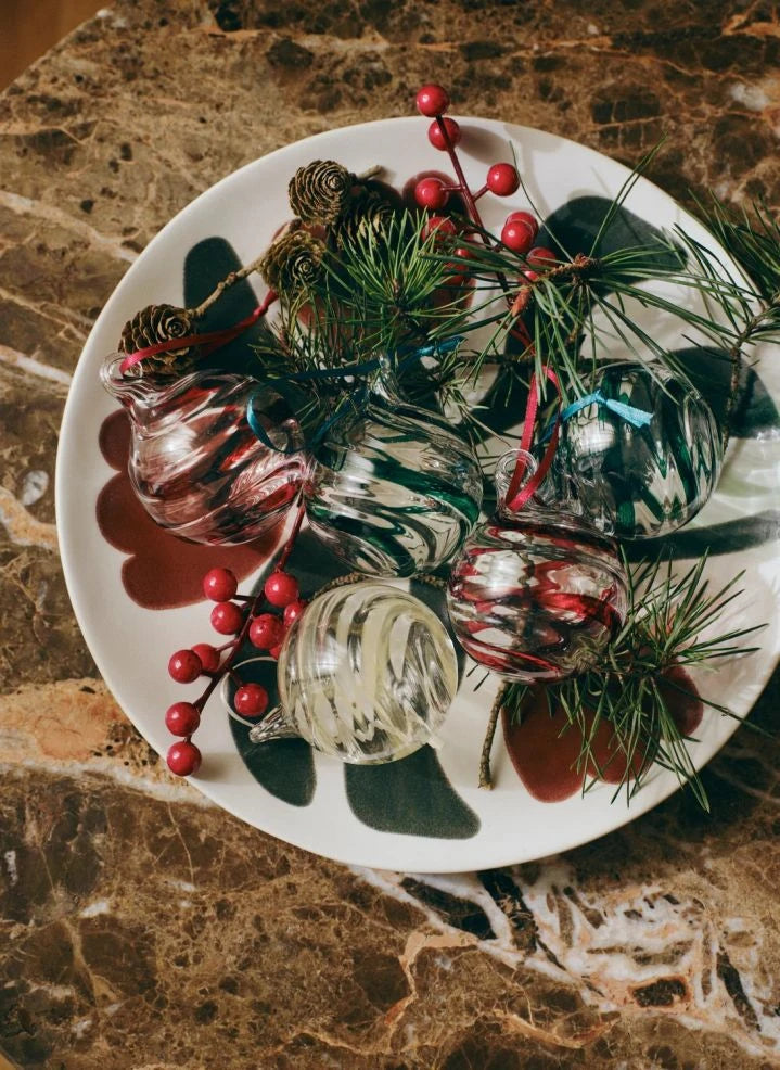 Broste Copenhagen - Cam Sarmal Noel Süsleri — 3'lü Set | Kırmızı