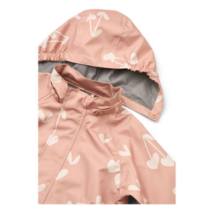 Liewood - Pedia Coeurs Recycled Fiber Rain Set | Soft Pink