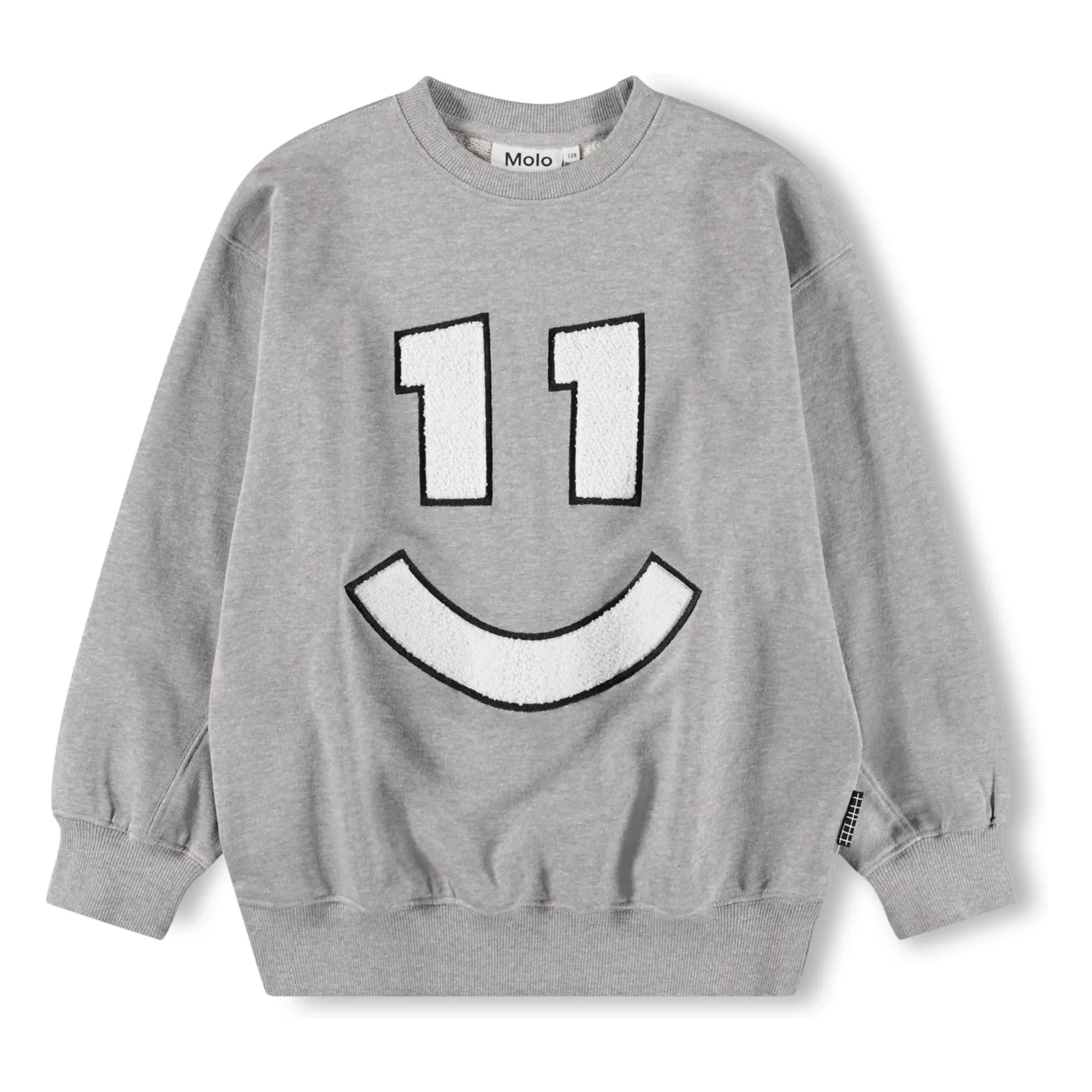 Molo - Magni Sweatshirt No. 11 Smile Organic Cotton | Grey Melange