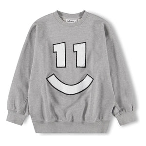 Molo - Magni Sweatshirt No. 11 Smile Organic Cotton | Grey Melange