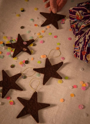 Muskhane - "Shooting Stars" Felt Garland | Mahogany
