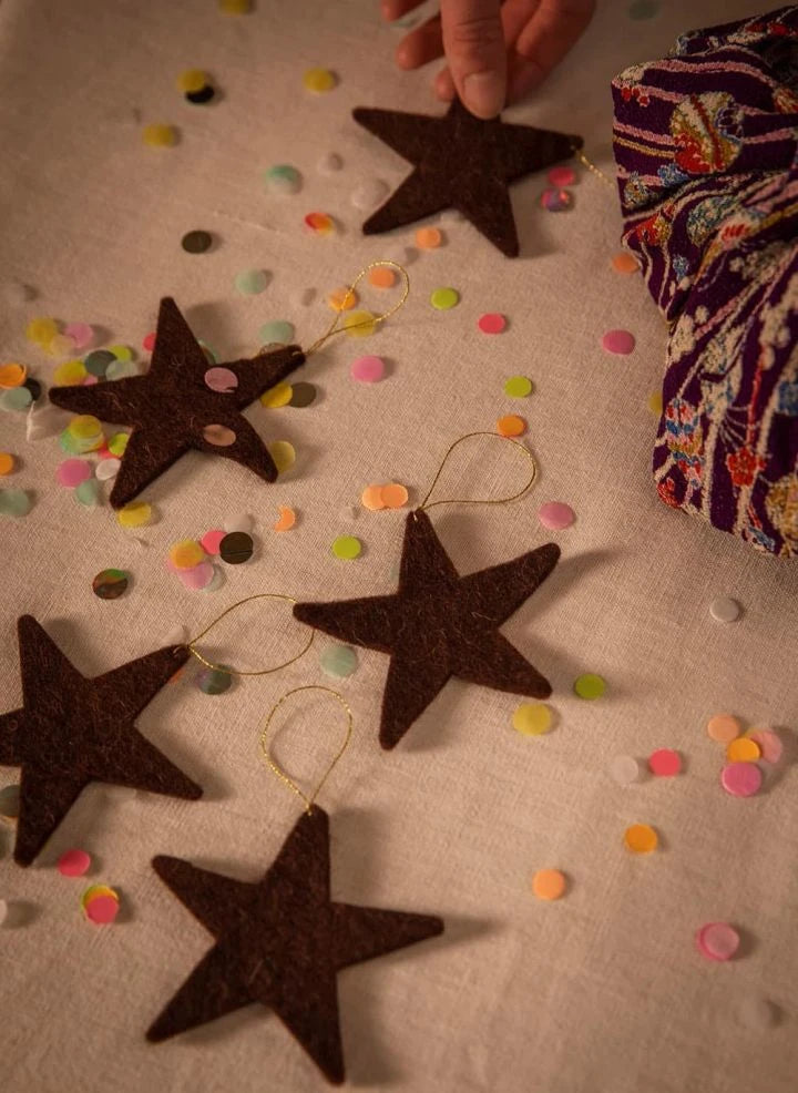 Muskhane - "Shooting Stars" Felt Garland | Mahogany