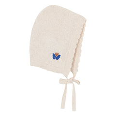 birinit - Floral Embroidered Fine Knit Beguin | Ivory