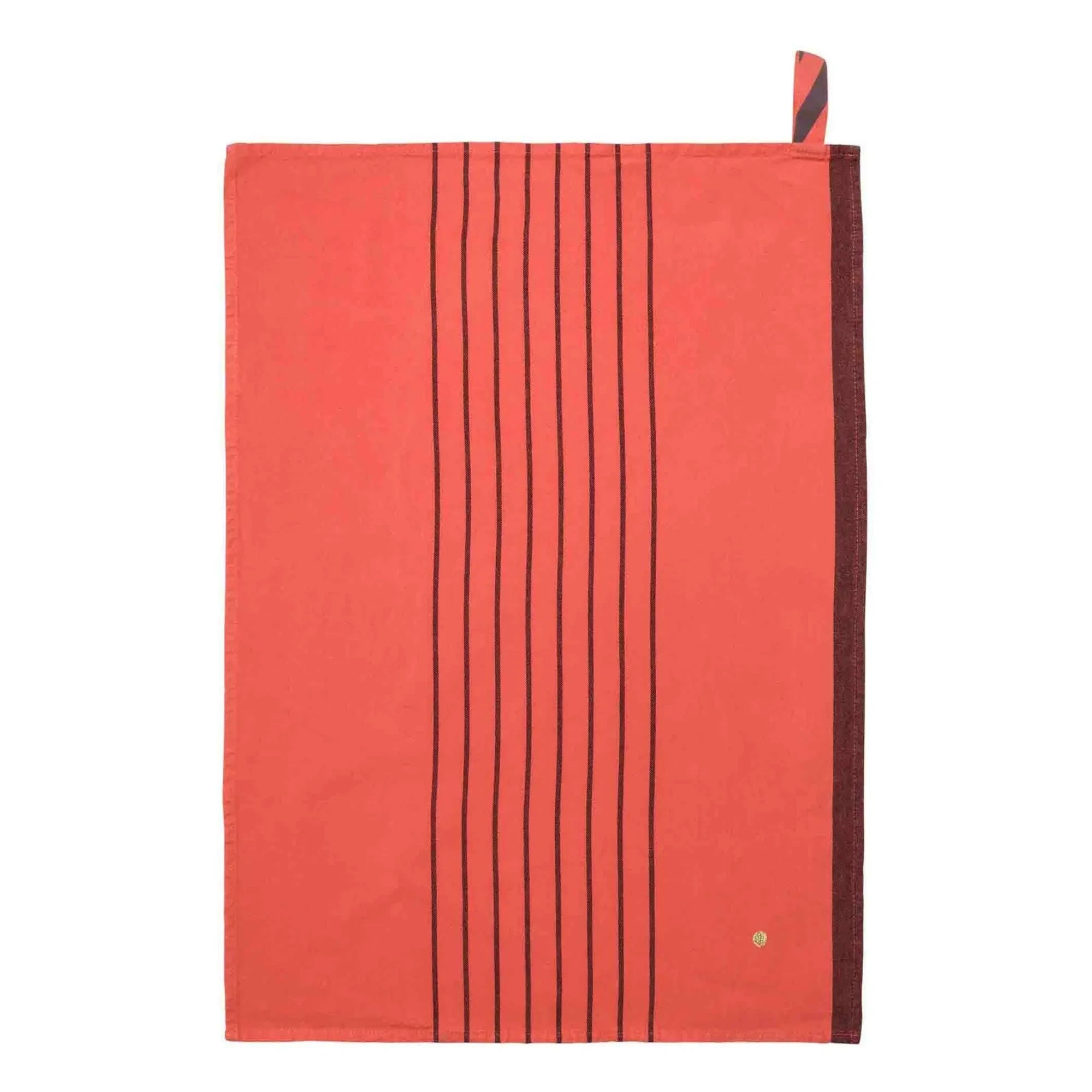 La cerise sur le gâteau - Piero Organic Cotton Striped Kitchen Towel | Coral