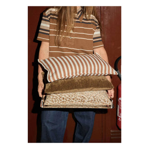 Gabrielle Paris - Cotton Striped Cushion Cover | Mocha