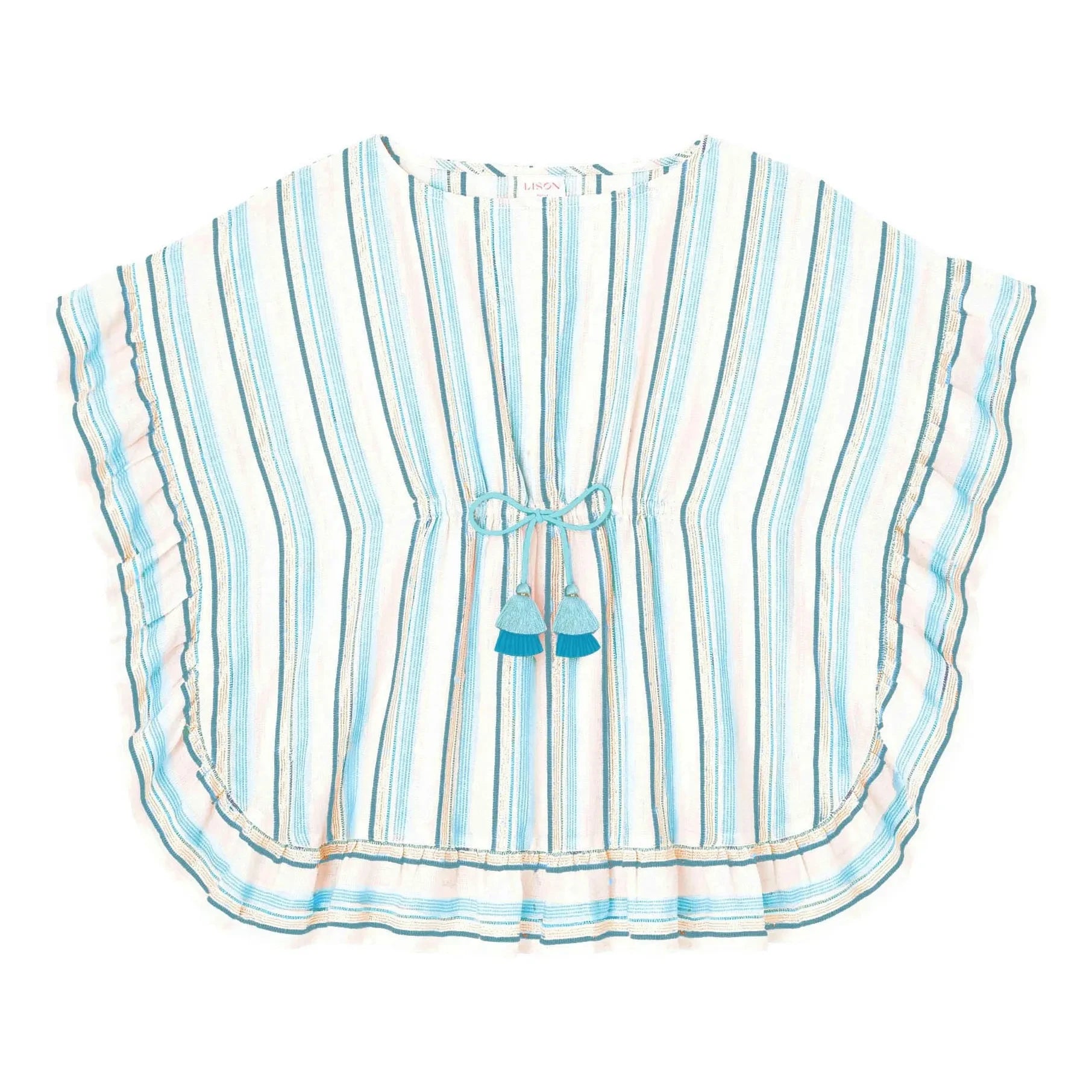 Lison Paris - Striped Bahia Kaftan Metallic | Blue