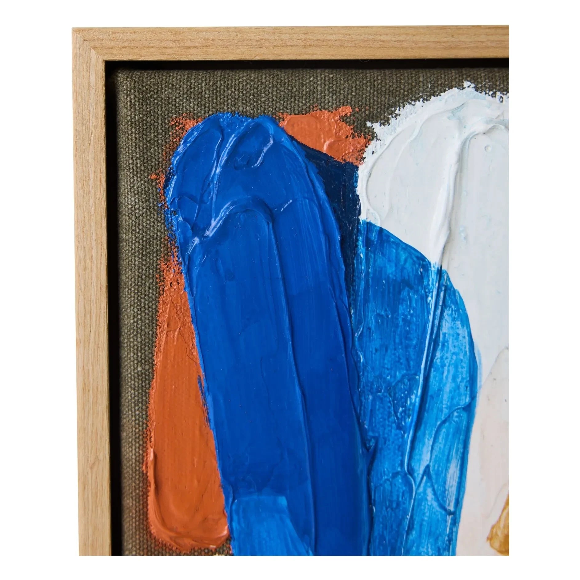 HKliving - Moonlight Stripes | Blue Abstract Framed Artwork