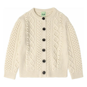 FUB - Aran Merino Wool Cardigan | Ecru