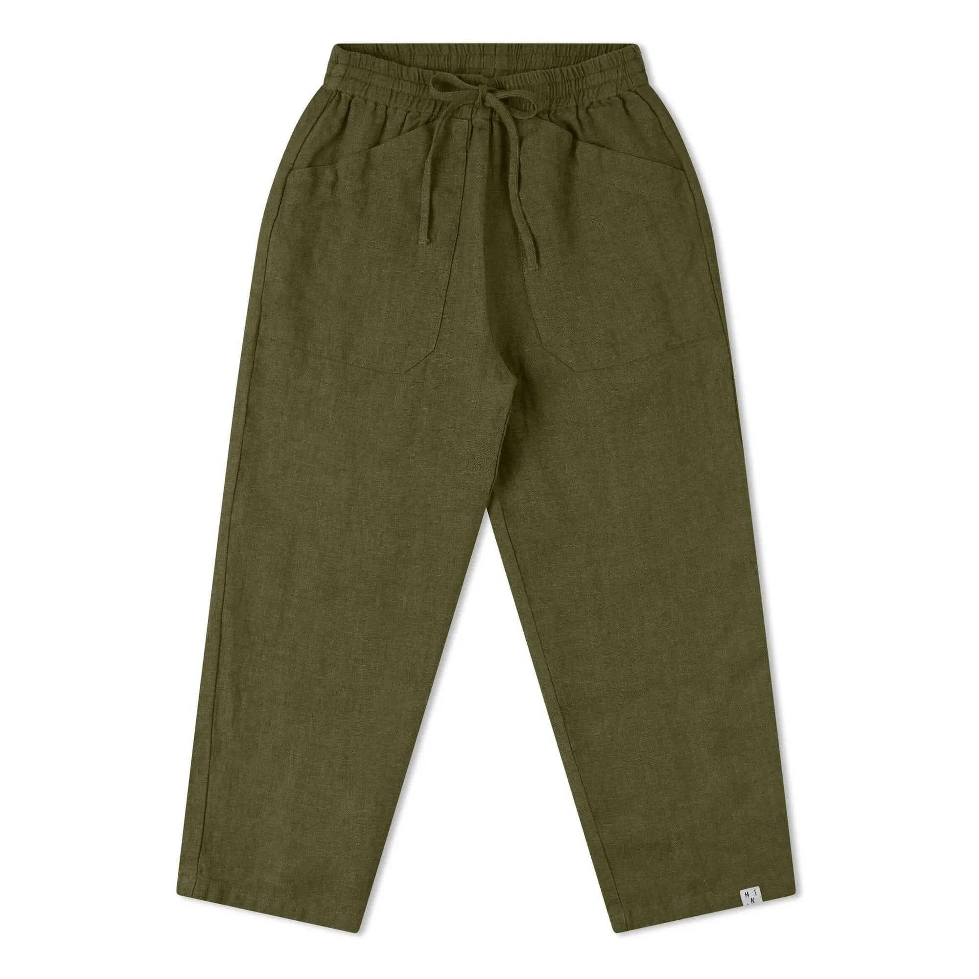 Matona - Garden Linen Pants | Olive Green