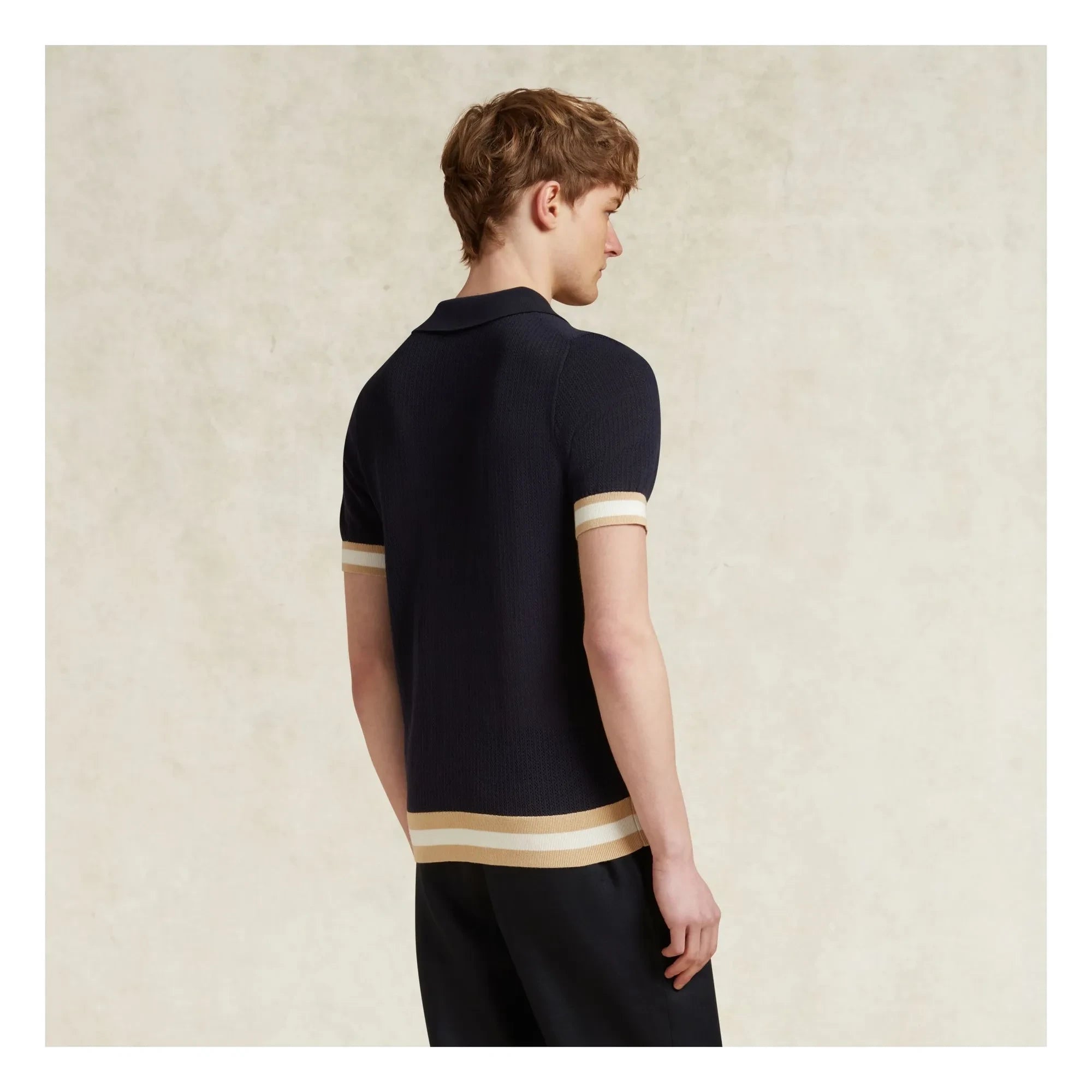Ché Studios - Quinn Cotton Polo T-Shirt | Navy