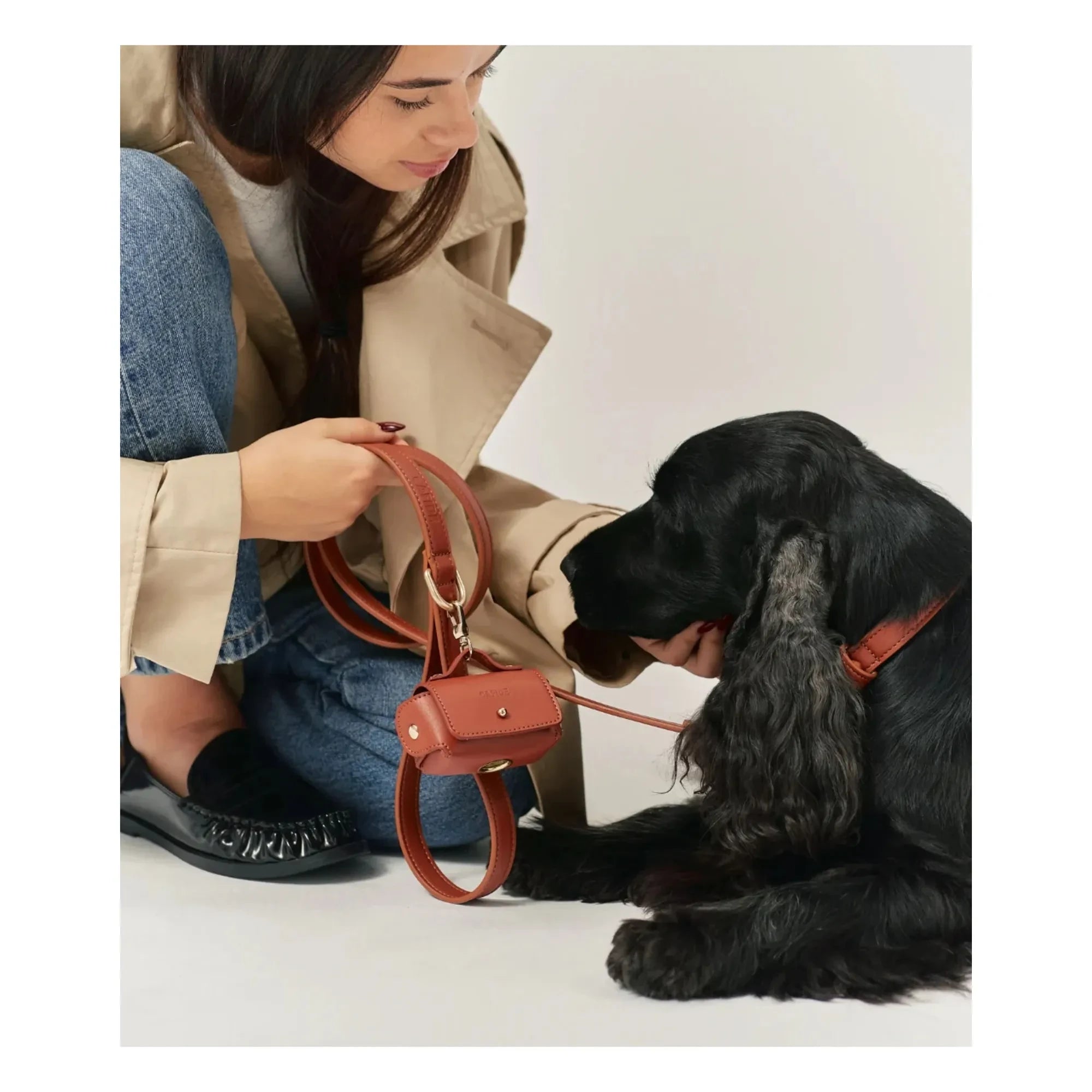 Cafide - Vegan leather bag dispenser | Brown