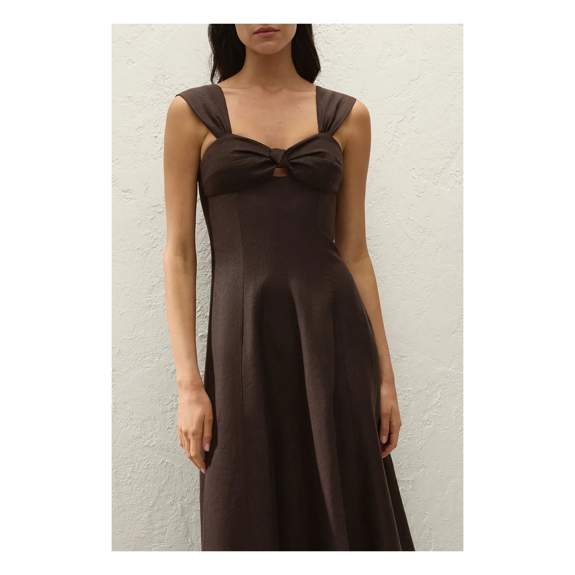 Faithfull the Brand - Pallida Keten ve Pamuk Elbise | Kahve