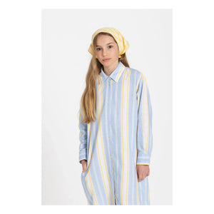 Smallable Kid - Striped Leya Shirt Dress | Light Blue