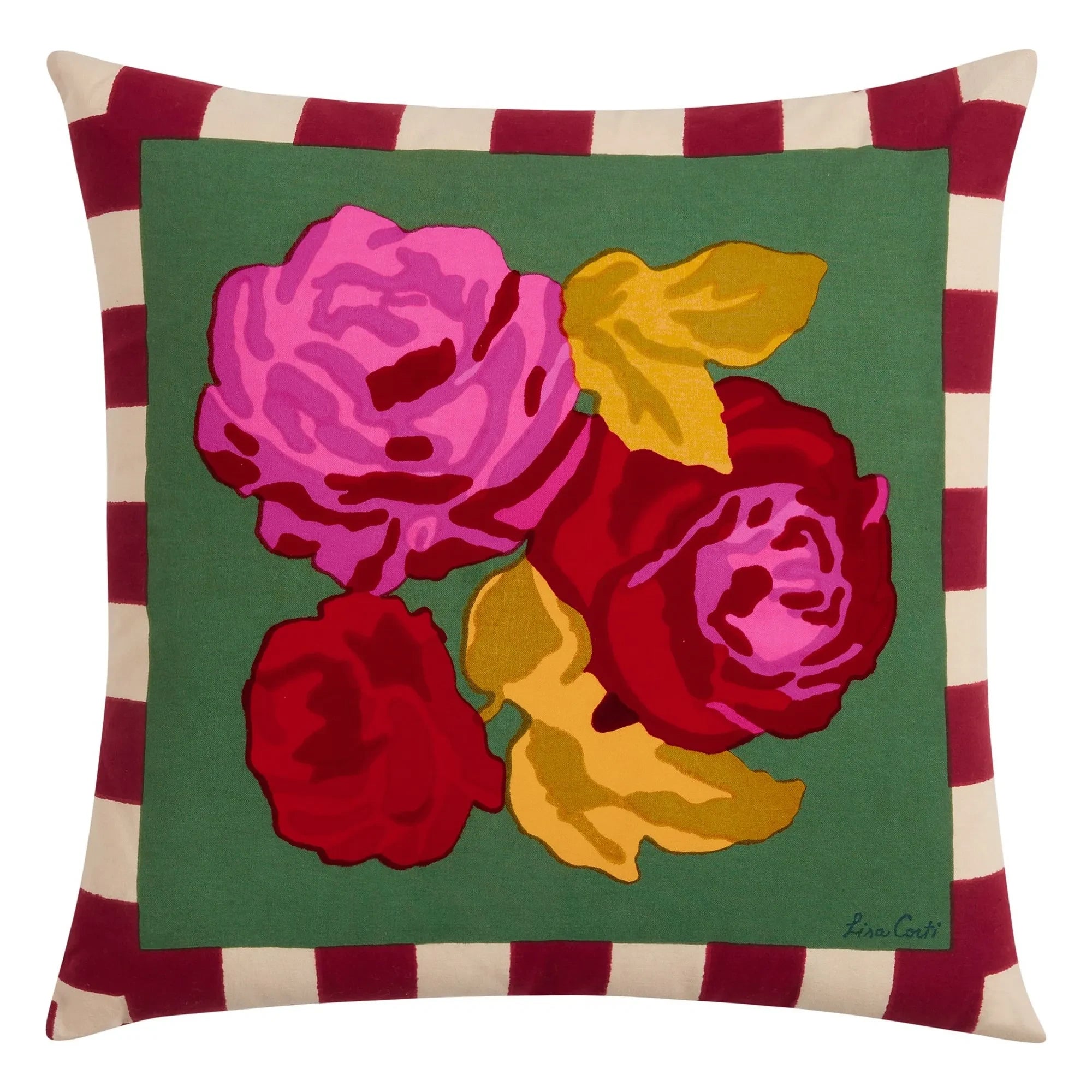 Lisa Corti - Nizam Striped Pillowcase | Green