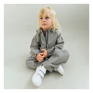 Wheat - Kalloa Striped Organic Cotton Trousers | Gray