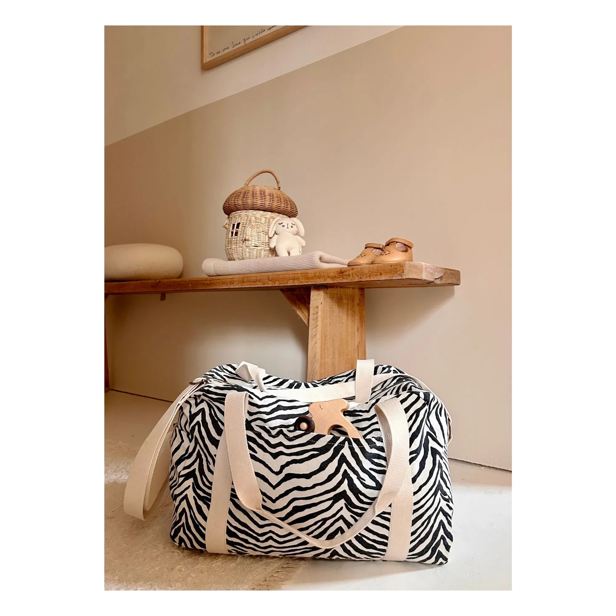 Rose in April - Raphaël Zebrou Baby Changing Bag | Ecru