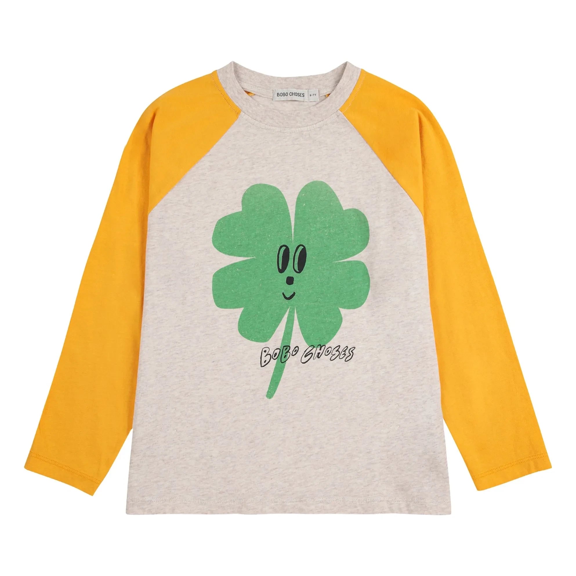 Bobo Choses - Color Block Clover Organic Cotton T-Shirt | Yellow