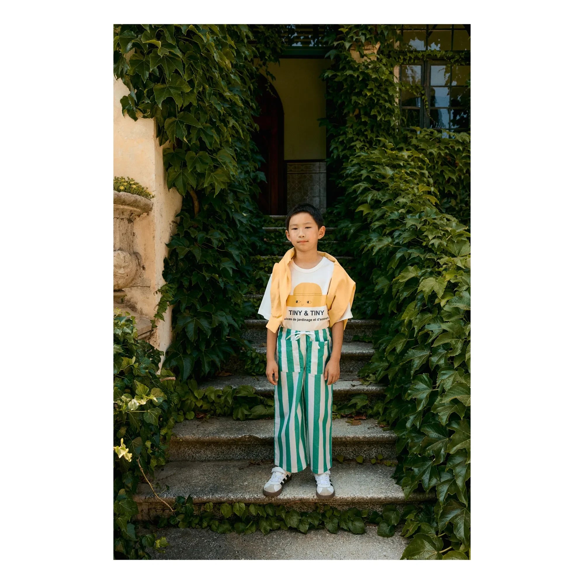Tinycottons - Green Small Striped Trousers