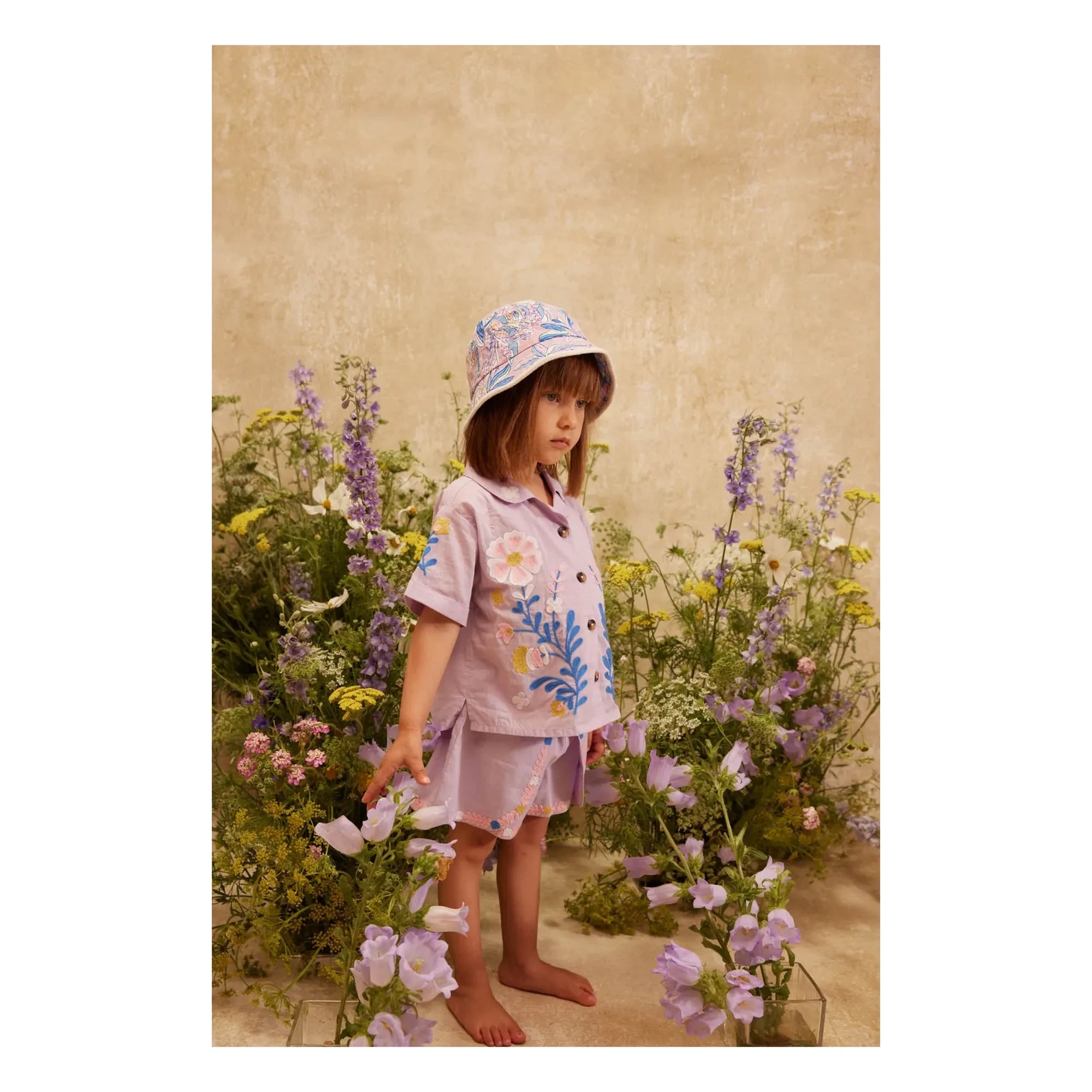 Louise Misha - Lajik Floral Organic Cotton Hat | Pink