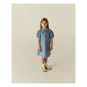 Copenhagen Colors - Quilted Denim Organic Cotton Dress | Light Blue