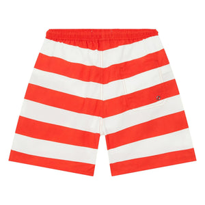 Smallable Kid - Archie Striped Swim Shorts | Dark Red