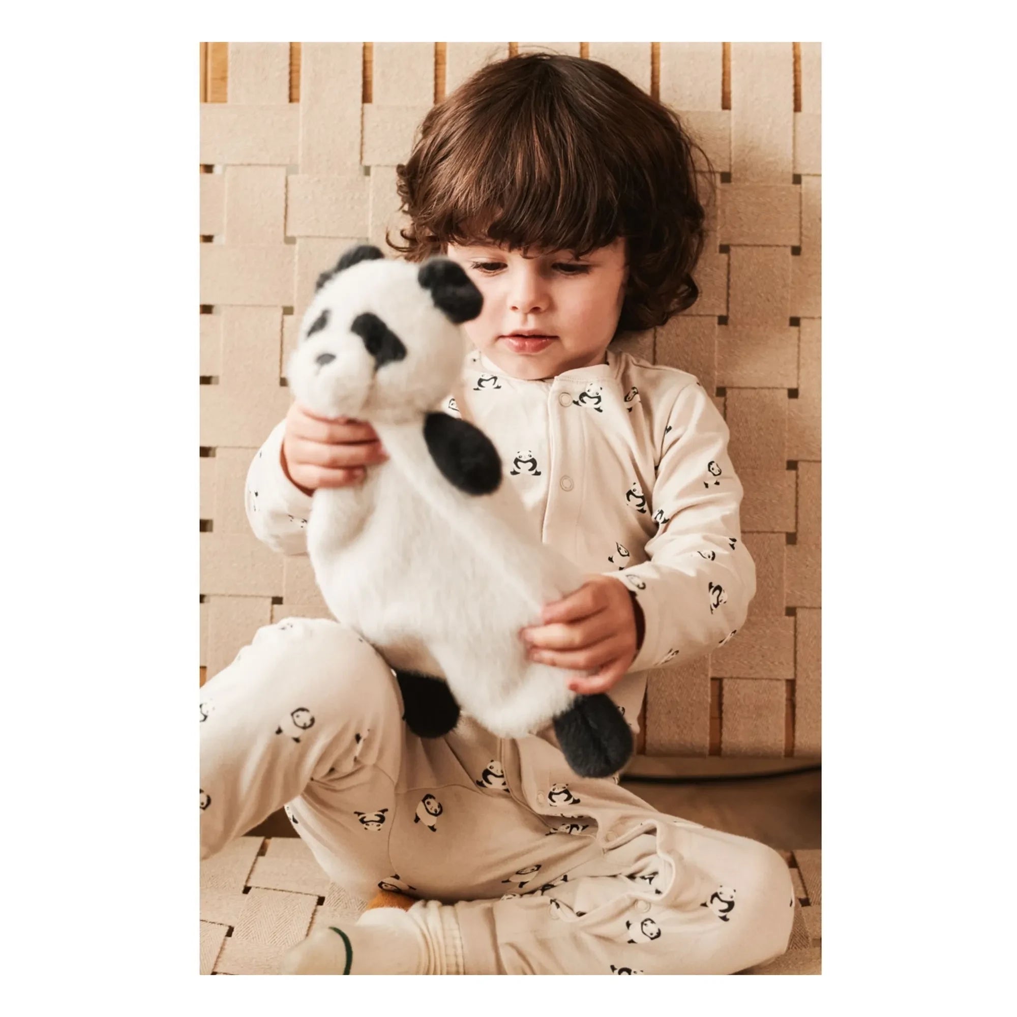 Liewood - Pijama Birk Pandalar Organik Pamuk | Bej