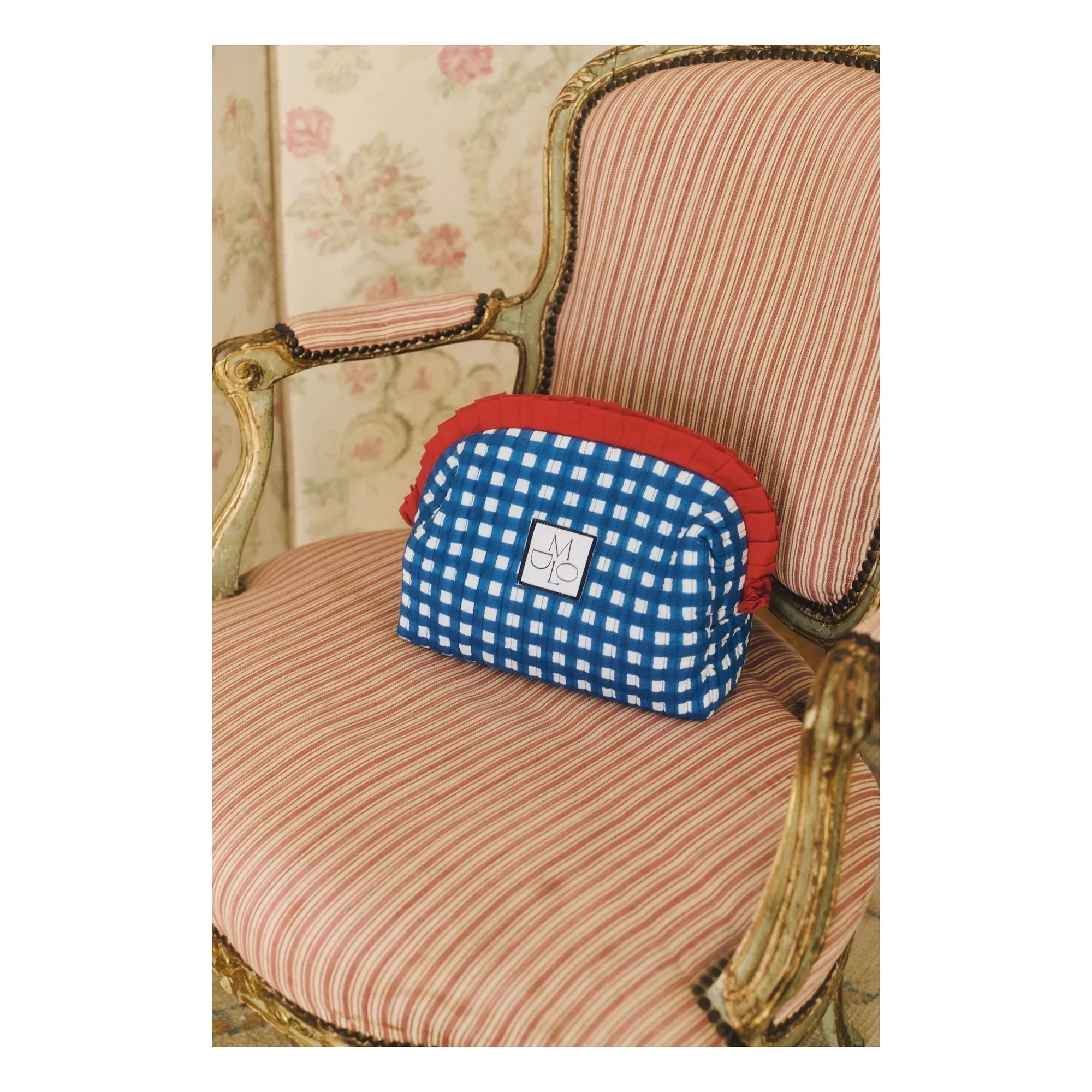 Maria de la Orden - Carreaux Amy Pamuk clutch çanta | Mavi