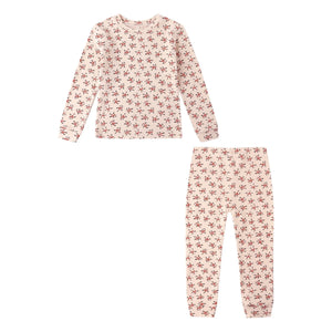 Rylee + Cru - Holly Berry Organik Pamuk Pijama Takımı | Pudra pembe