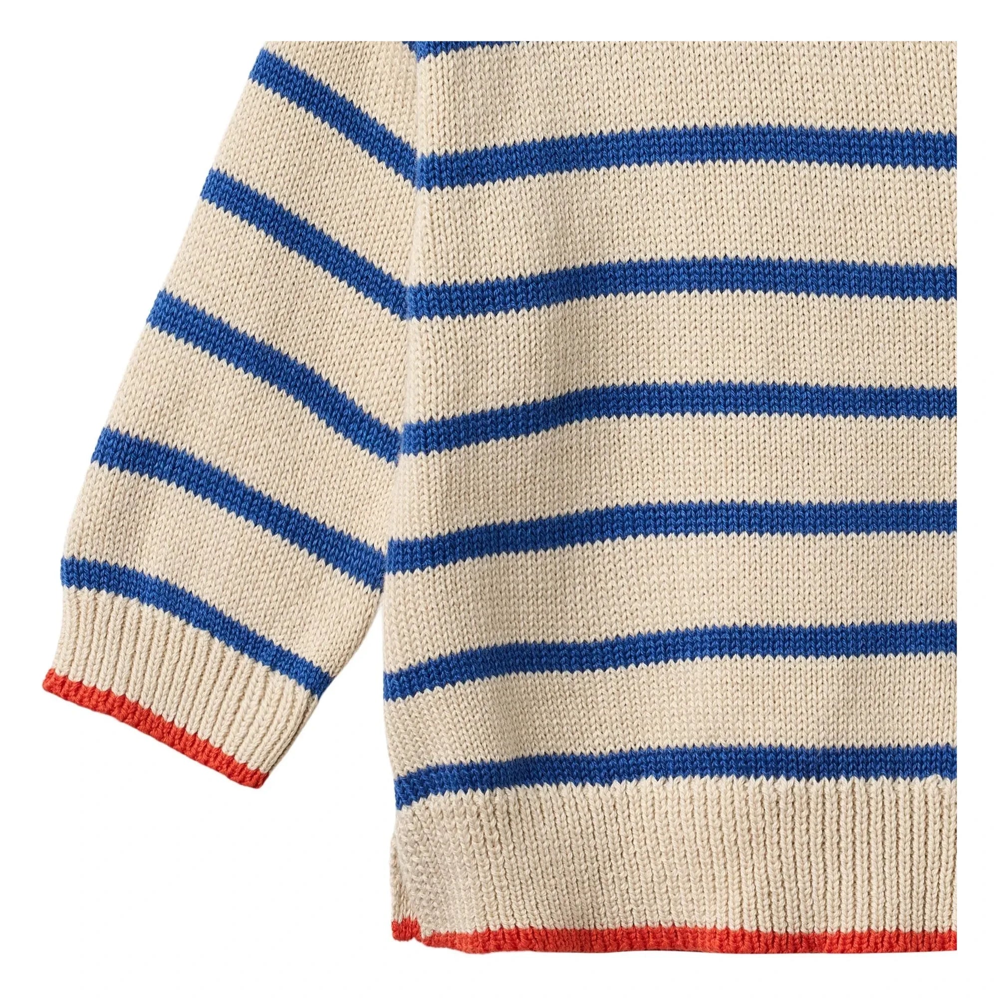 Wheat - Morgan Organic Cotton Striped Knit Sweater | Blue