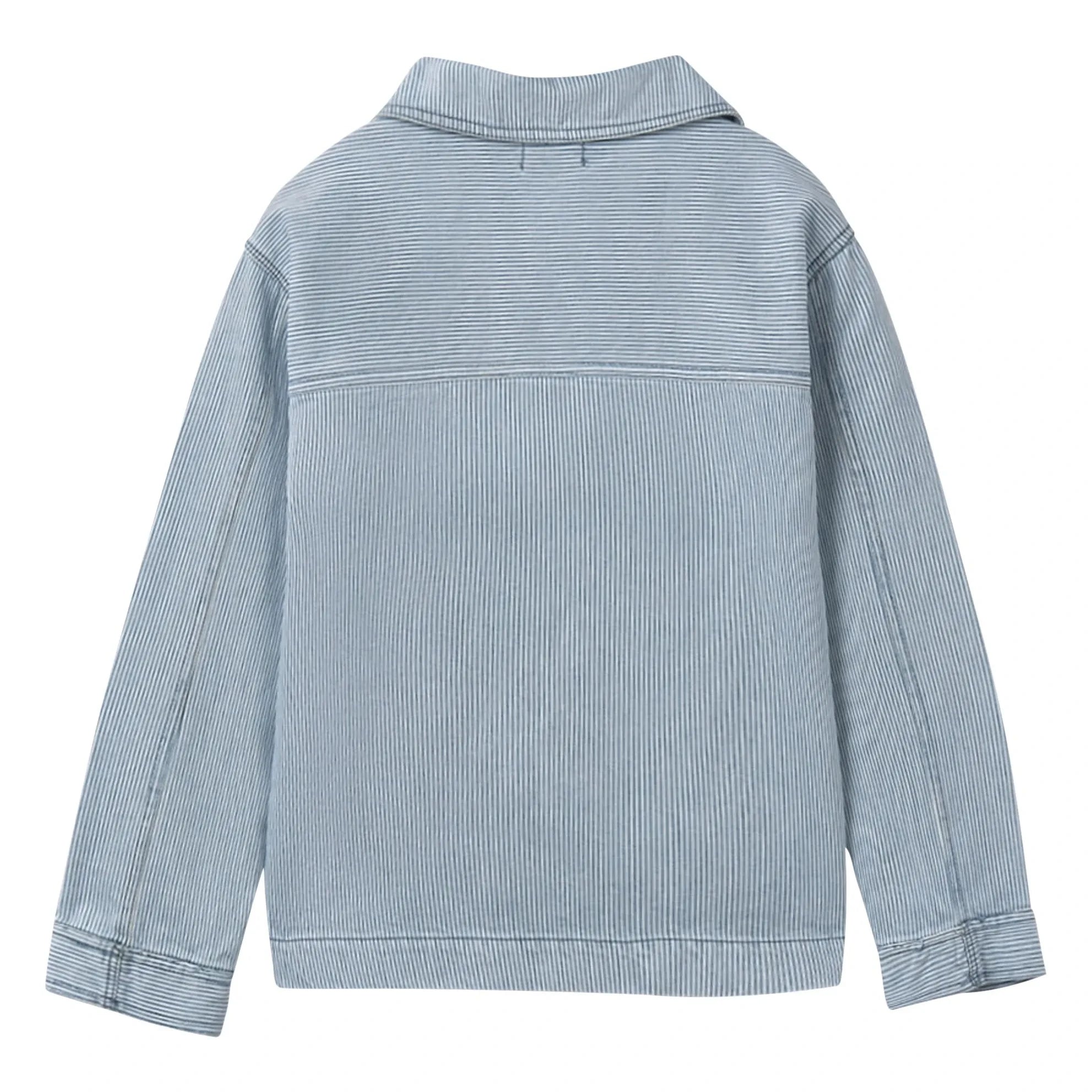 Cozmo - Denim Ridge Striped Overshirt | Light Blue