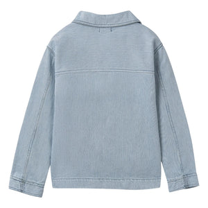 Cozmo - Denim Ridge Striped Overshirt | Light Blue