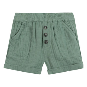 Tartine et Chocolat - Cotton Gingham Buttoned Shorts | Khaki