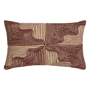 Maison Sarah Lavoine - Onda embroidered pillow | Carmine Red