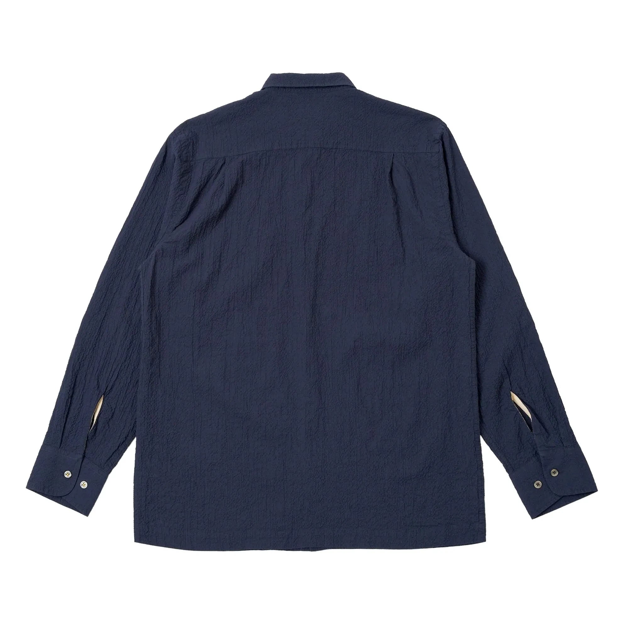 Universal Works - Lucky Seersucker Shirt | Navy