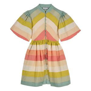 Maria de la Orden - Daisy Cotton Dress | Blue Green