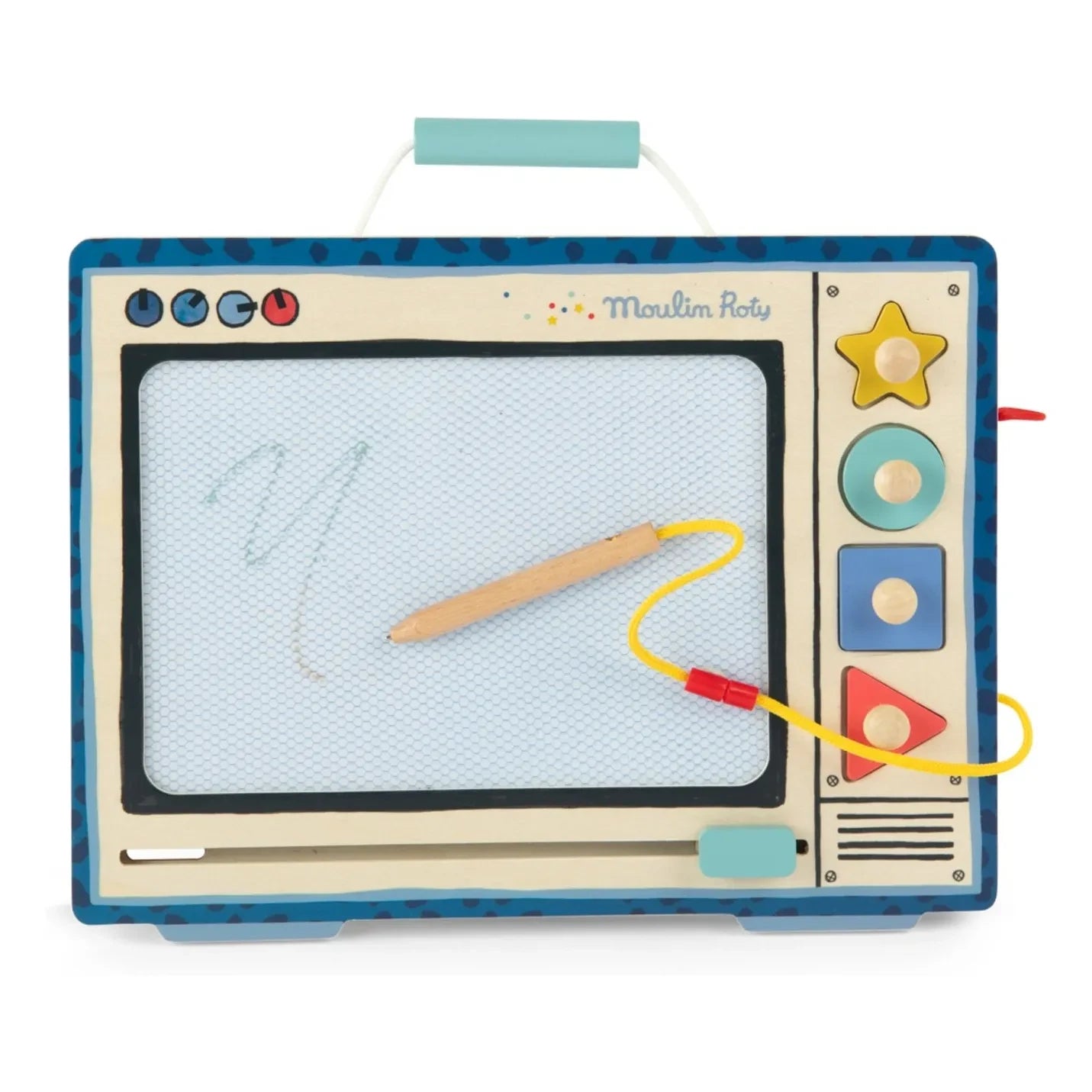 Moulin Roty - Puce & Pilou Magnetic Drawing Board | Blue
